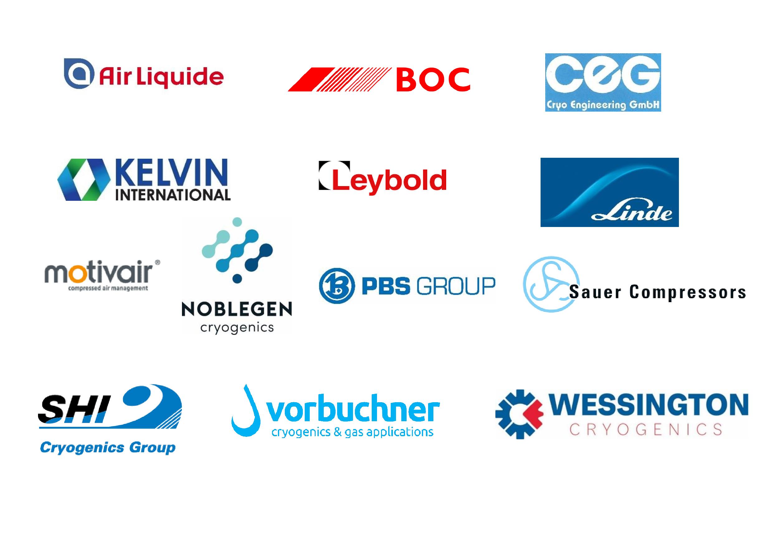 Logos of the CryoUsers Conference sponsors