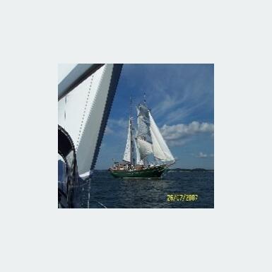 Irish Sail Training Ship under way with a beam wind