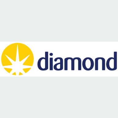sun in yellow circle and the word diamond