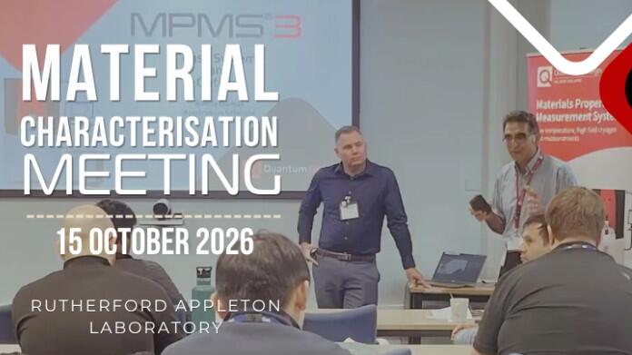 Two men teaching in a classroom about material Characterisation in a Workshop.