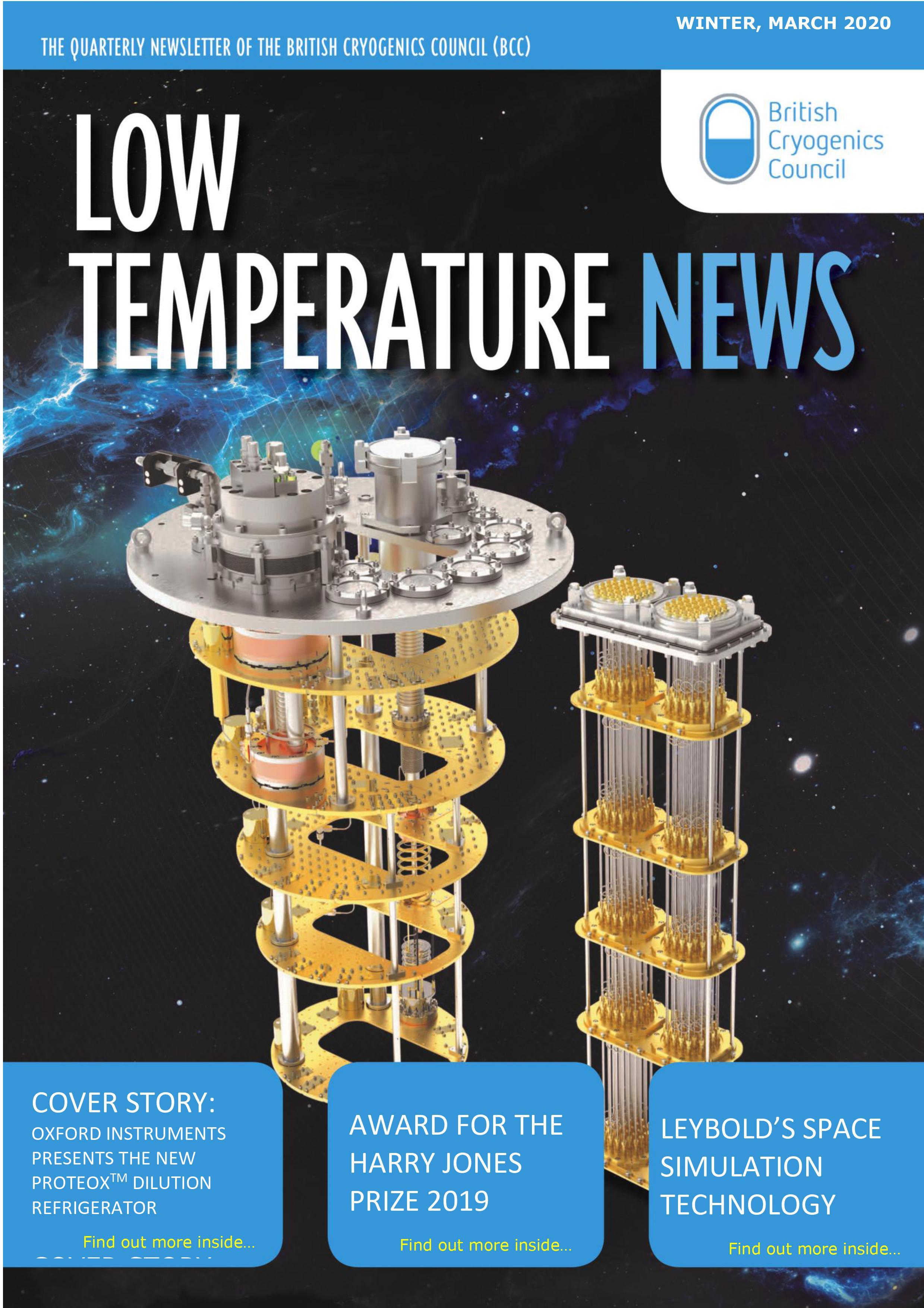 Front cover of Low Temperature News Mar 2020